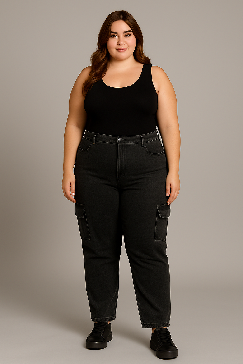Calça Cargo Plus Size Grafite
