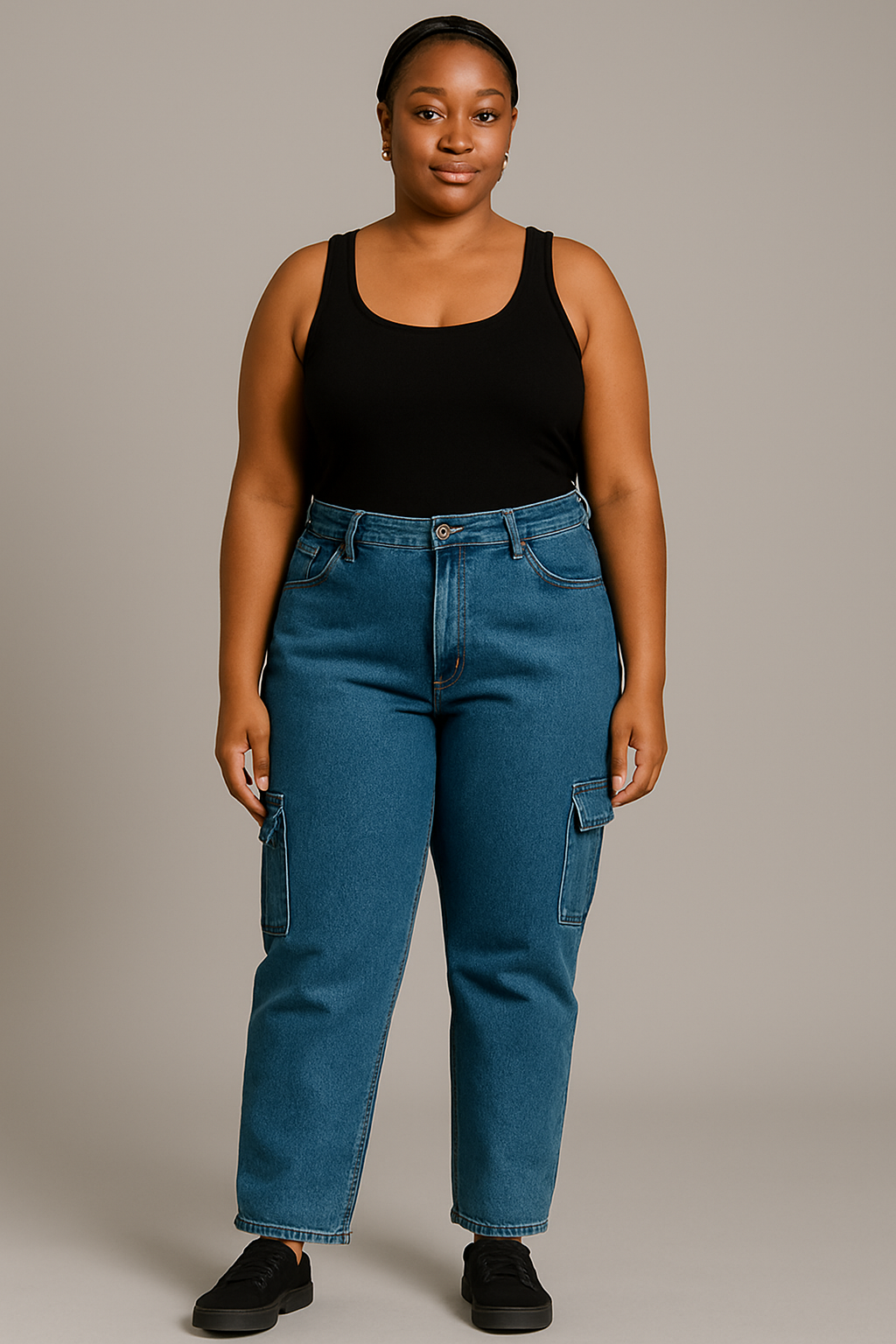 Calça Cargo Plus Size Jeans