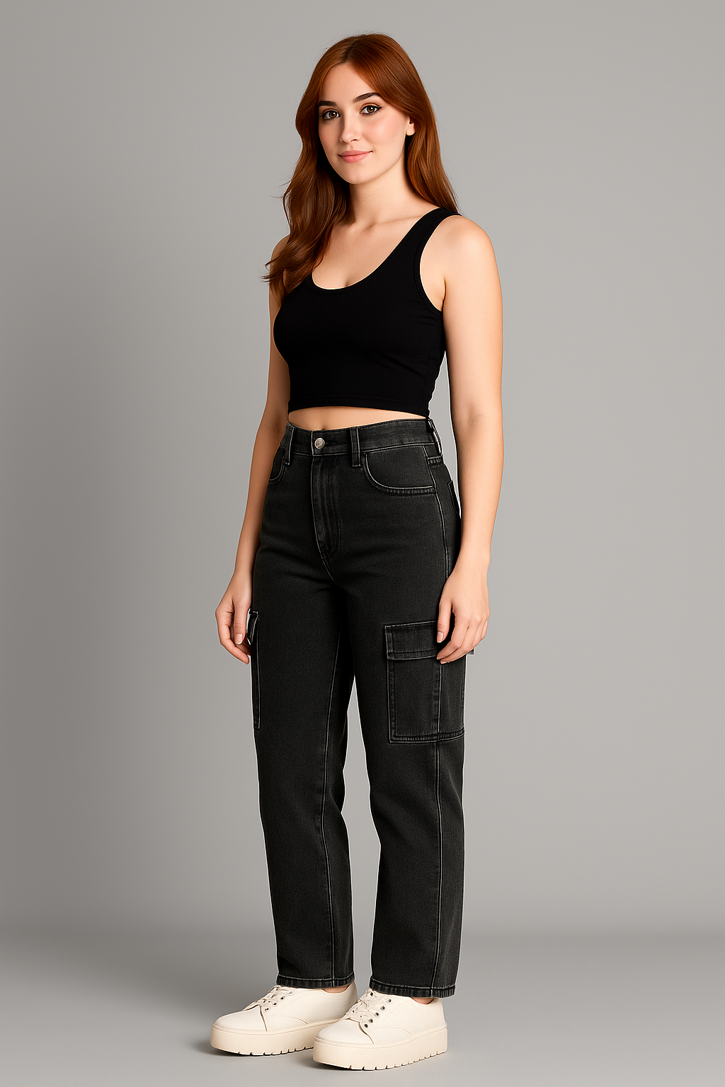 Calça Cargo Feminino Grafite